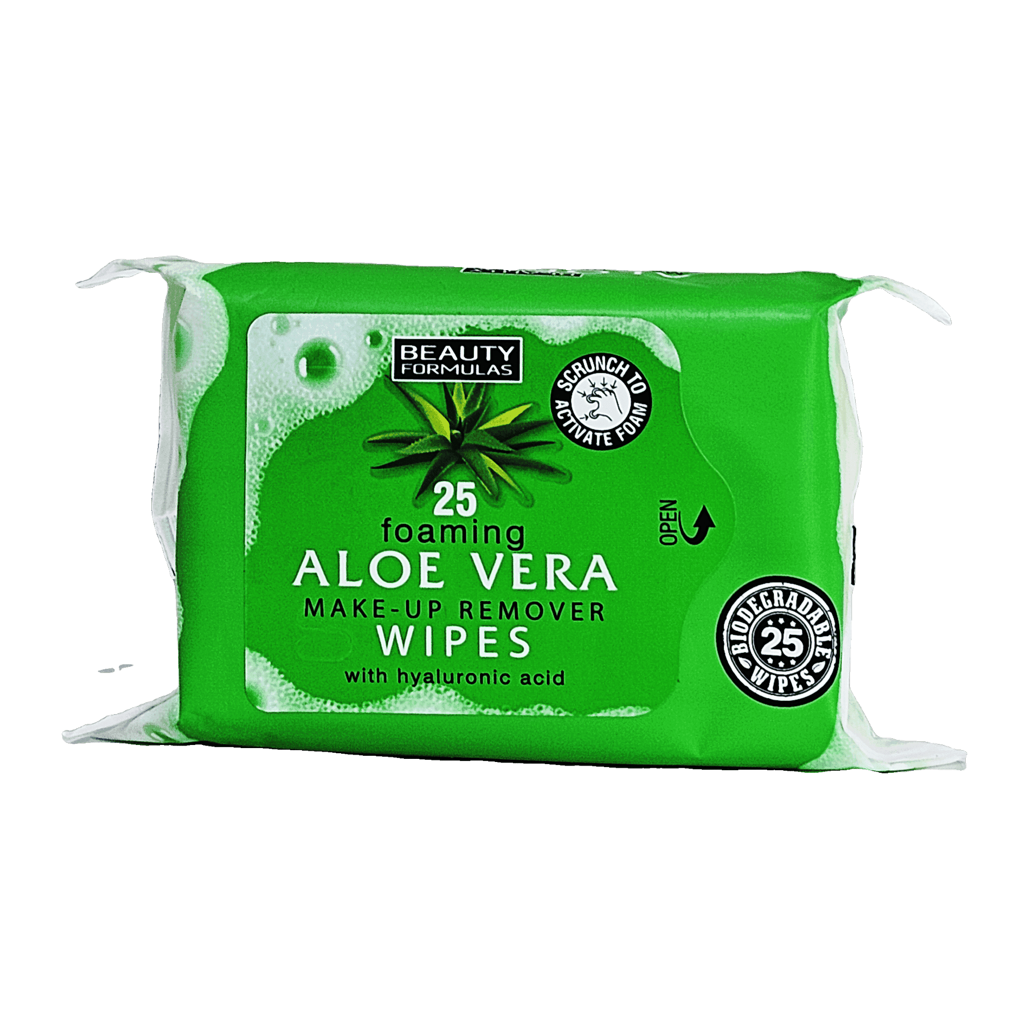 Beauty Formula Foaming Aloe Vera Makeup Remover Wipes